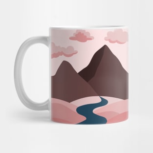 Mountain Scene with Pink Shades Mug